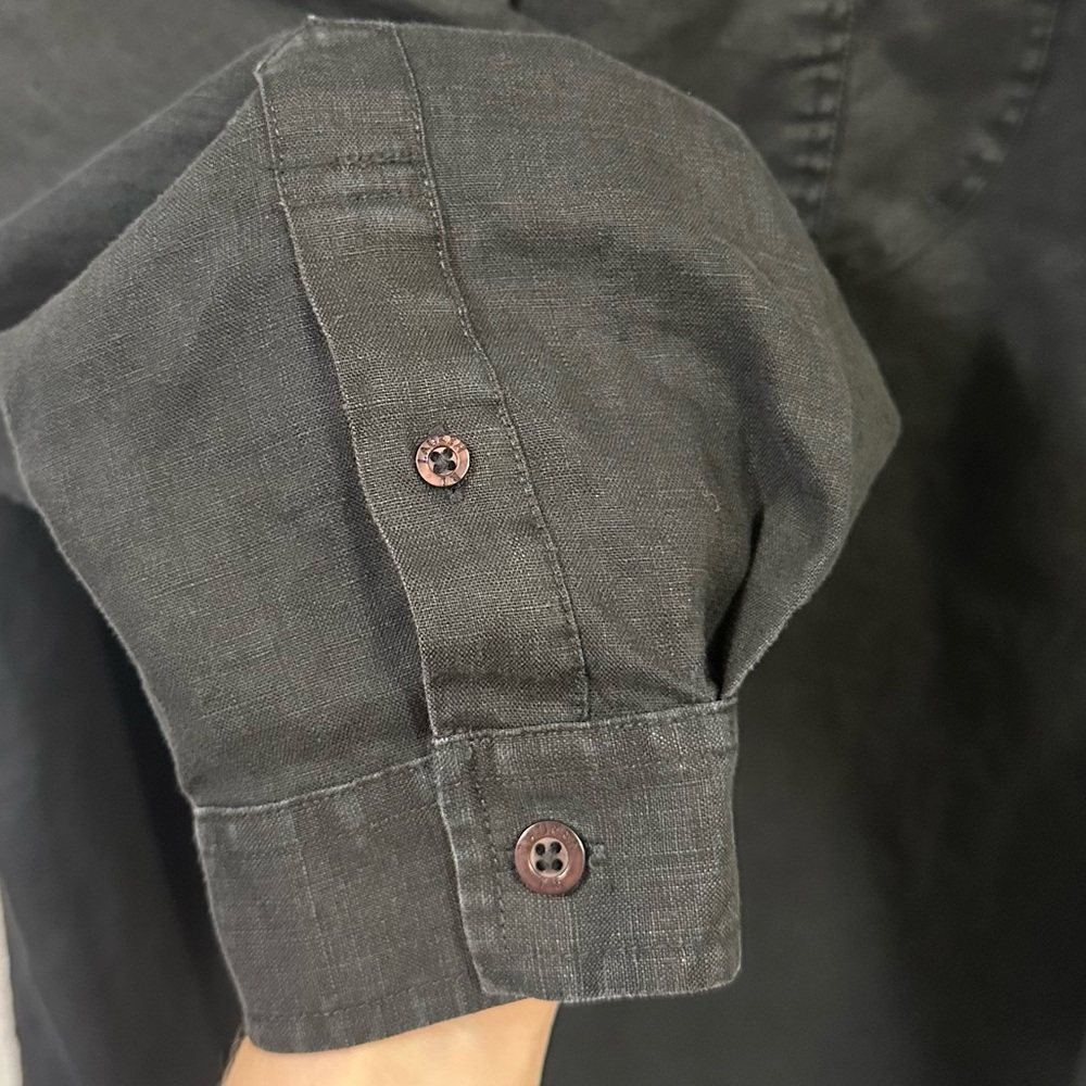 Lauren Ralph Lauren LRL Linen Bib Front Popover Top 20W Long Sleeve Lagenlook - Picture 7 of 14